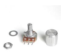 Adjustable Resistor,5 Set WH148 Potentiometer 15mm 3pin Linear Potentiometers Kit with Silver Aluminum Alloy Knob Cap 1K 5K 10K 20K 50K 100K 250K 1M(100K Ohm)