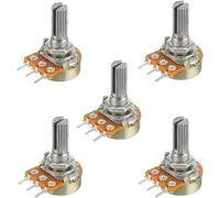 Adjustable Resistor,5PCS WH148 Potentiometer 20MM Shaft 3Pin Variable Resistors Rotary Carbon Film Taper Potentiometers 1K-1M Ohm(2K Ohm)