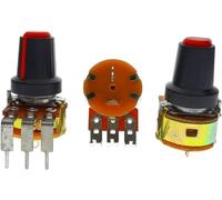 Adjustable Resistor,Potentiometer 10PCS Single Potentiometer WH148 15MM B5K B10K B20K B50K B100K B500K Bent Foot with Switch for Amplifier Audio(10K Ohm)