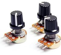 Adjustable Resistor,Potentiometer 5pcs/lot WH148 with knobs Potentiometer 10K 15mm Linear Potentiometer Volume Adjustment Set of resistors