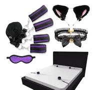 Adjustable Restraint Set Bed Couple Soft Wrist Ankle Hoodies L/WU26 | Adjustable Design Strap, Cuffs Adjustable For Thighs. Suitable For All Body Types From Small To Large