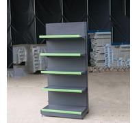 Adjustable Retail Gondola Shelving Unit 5 Tier Display Rack for Grocery Convenience Store Liquor Store & Office Supplies Single Sided 120x43x165 CM