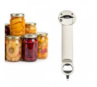 Adjustable Retractable Jar Opener - Multifunctional Bottle & Can Lid Gripper for Seniors, Weak Hands & Arthritis Relief, Stainless Steel Easy Twist Opener (White)