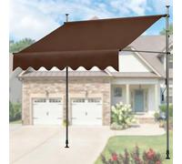 Adjustable Retractable Manual Crank Handle for 0°90° AnglePerfect for Balconies Patios and PorchesBrown350x150cm Outdoor Shade Solution