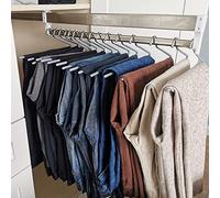 Adjustable Retractable Stainless Steel Wardrobe Pole3080mm Clothes Rack & PullOut Trousers Sledge Rail for Home nization700mm (27.56 Inch) Trousers Storage