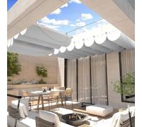 Adjustable Retractable Sun Shade Canopy - Waterproof UV-Resistant Awning for Outdoor Patio Garden Beach - Versatile Sun Protection for Deck Pergola and Pool Areas