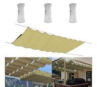 Adjustable Retractable Sunshade 1.3x3M Waterproof Canopy with Grommets Roll-Up Awning for Patio Cover - Light Beige UV Protection Easy Installation