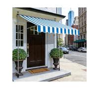 Adjustable Retractable Window Awning for Patio Garden & Cafe - Easy Install BluishWhite 100cm/39.4in - Perfect Sunshade Solution for Outdoor Spaces