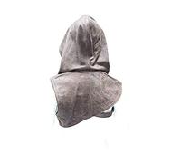 Adjustable Retro Medieval Shoulder Armor Cloak Leather Headsuit Renaissance Cosplay Costume - Fit for adult men and women (Brown, Medium)