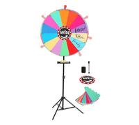 Adjustable Reusable Portable Rotating Tool - Spin The Wheel With Stand, Compact Game For Birthday Carnival Party Classroom Shopping Event Indoor Outdoor Home, Prize Fortune Tabletop Raffle Winner