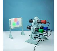 Adjustable RGB Three Primary Color Optics Demonstrator, Focusable Red Green Blue LED Light Source Kit For Additive Mixing & Synthesis Physics Experiments