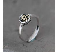 Adjustable Ring For Women,S Sterling SilverSilver Retro Round en Scripture Symbol Ethnic Style Adjustable Open Knuckle Tail Ring Finger Joint Toe Ring Jewelry For Women Girls Gift Wedding Mother'S