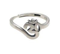 Adjustable Ring For Women,S Sterling SilverSilver Vintage Silver Sutra Character Ethnic Adjustable Open Knuckle Tail Ring Finger Joint Toe Ring Jewelry For Women Girls Gift Wedding Mother'S Day