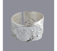 Adjustable Ring For Women,Silver Irregular Concave Convex Tin Foil Pattern Hip Hop Adjustable Open Knuckle Tail Ring Finger Joint Toe Ring Jewelry For Women Girls Gift Wedding Engagement Mother'S Da