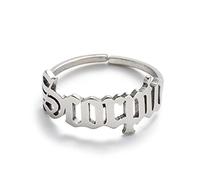 Adjustable Ring For Women,Silver Twelve Constellations Scorpio Letters Adjustable Open Knuckle Tail Ring Finger Joint Toe Ring Jewelry For Women Girls Gift Wedding Engagement Mother'