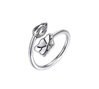 Adjustable Ring For Women,Vintage Silver Creative Lotus Leaf Bud Charm Adjustable Open Knuckle Tail Ring Finger Joint Toe Ring Jewelry For Women Girls Gift Wedding Engagement Mother'S Day