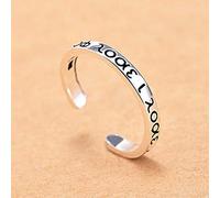 Adjustable Ring For Women,Vintage Silver Engraved Greek Classical Letters Charm Adjustable Open Knuckle Tail Ring Finger Joint Toe Ring Jewelry For Women Girls Gift Wedding Engagement Mother'S Day