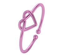 Adjustable Ring with Opening Engagement Heart Women Wedding Ring Cutout Heart Ring for Women High Low Ring for Daughter (Purple, One Size)