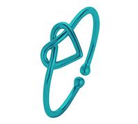 Adjustable Ring with Opening Engagement Heart Women Wedding Ring Cutout Heart Ring for Women High Low Ring for Daughter (Green, One Size)