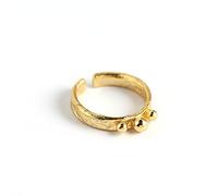 Adjustable Ring Women, S925 Sterling Silver Retro Golden Irregular Tin Foil Paper Pattern Round Ball Fashion Adjustable Open Knuckle Tail Ring Finger Joint Toe