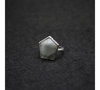 Adjustable Rings, Adjustable Crystal Ring Labradorite Pentagon Stone Open Ring Nature Stone Silver Ring Creative Eternity Ring Charming Jewelry Gifts For Women Men Teens