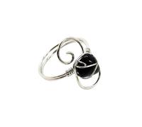 Adjustable Rings For Women, 1Pcs Natural Crystal Ring For Women Thumb Band Adjustable Irregular Geometric Gemstone Ring Band Handmade Spiritual 7 Chakra Jewelry Gifts For Women Men Black Agate