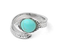 Adjustable Rings For Women, Adjustable Crystal Ring Creative Feather Ring Turquoise Adjustable Open 7 Chakras Ring Eternity Ring Energy Gemstone Ring Charm Jewelry Gifts For Men Women