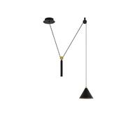 Adjustable Rise Fall Pulley Pendant Light - Three-Color Dimmable LED Ceiling Fixture for Bedside, Living Room, Study - Wall Control