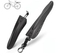 Adjustable Road Mountain Bike Bicycle Cycling Tire Front/Rear Mud Guards Mudguard Fenders Set (Black-2)