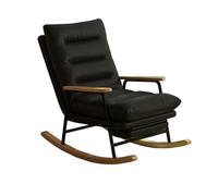 Adjustable Rocking Chair with Footrest, Reclining Backrest in 5 Positions, Solid Wood Legs, Comfortable Rocker for Living Room & Bedroom, 150kg Weight Capacity