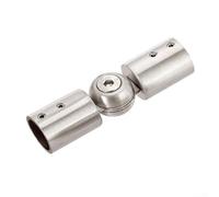 Adjustable Rod Corner Connector Elbow Connector for Bay Window Curtains and Shower Room, Made of 304 Stainless Steel with Secure Screw Fixing (19mm Brushed)