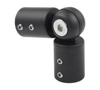 Adjustable Rod Corner Connector Elbow for Bay Window and Shower Room, Featuring Stainless Steel and Central Plus Side Screws for Stability (19mm Black)