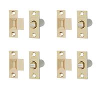 Adjustable Roller Catch Spring Loaded Latch Lock for Internal Doors | Brass Plated | Pack of 4
