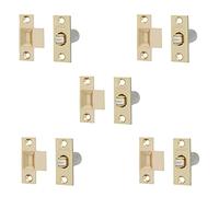 Adjustable Roller Catch Spring Loaded Latch Lock for Internal Doors | Brass Plated | Pack of 5