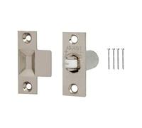 Adjustable Roller Catch Spring Loaded Latch Lock for Internal Doors | Nickel Plated | Pack of 1