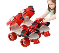Adjustable Roller Skates | 3.54x6.89x7.87 inches Quad Roller Shoes with Adjustable Straps,Wear-Resistant and No Need to Take off Shoes, with 4 Wheels for Teenagers, Beginners