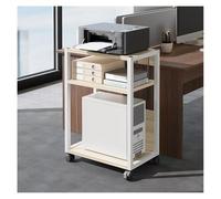 Adjustable Rolling 3-Tier Printer Stand Mobile CPU Tower Cart with Wheels Space-Saving Multifunctional Printer Storage Rack for Home & Office Organization