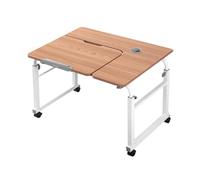 Adjustable Rolling Bed Tray Table 8-Level Height & Angle Portable Desk for Eating & Praying Comfortable Lap Desk for Home & Office Use