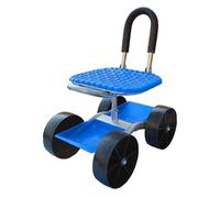Adjustable Rolling Garden Seat with Swivel Steering and Tool Tray for Planting and Picking, 3-Wheel Design
