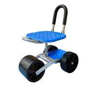 Adjustable Rolling Garden Seat with Swivel Steering and Tool Tray for Planting and Picking, 3-Wheel Design