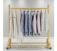 Adjustable Rolling Garment Rack with Wheels, Sturdy Metal Clothes Hanger for Organizing Wardrobe in Home, Office, and Commercial Spaces