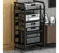 Adjustable Rolling o Rack 4Tier CD Player Stand le Ste Shelf for Home & Office Black 50x42.5x90cmPerfect for Home Theater & Ma Sto