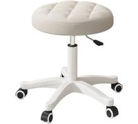 Adjustable Rolling Round Bar Stool for Salon & Spa Height Adjustable Beauty Counter Chair with Nylon Feet Perfect for Tattoo Artists Therapists & Makeup Artists