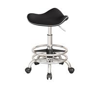 Adjustable Rolling Saddle Stool 53-73 cm for Barbershop Salon & Kitchen - Black Swivel Office Chair with Wheels Ergonomic Design for Comfort and Mobility