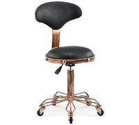 Adjustable Rolling Stool Chair Retro Heavy Duty Swivel Beauty Stool on Wheels for Kitchen Lab Office age Barber Shop Versatile Black Drafting Seat