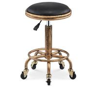 Adjustable Rolling Stool Chair Retro Heavy Duty Swivel Stool on Wheels for Kitchen Lab Office age Barber Shop Black Ergonomic Design Easy Mobility