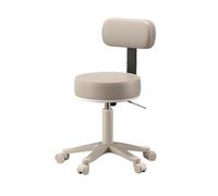 Adjustable Rolling Stool Chair with Back Support, Salon Chair for Hair Stylists, Round Base, Thick Seat Padding