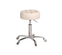 Adjustable Rolling Stool Chair with Wheels 16"-22" Height 360° Swivel Salon & Beauty Stool for Hair Stylists Tattoo Artists Home & Restaurant Use (Beige)