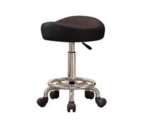 Adjustable Rolling Stool Chair with Wheels - 360° Swivel Saddle Stool for Hairstylists, Beauty Salons, & Tattoo Artists - Height 48-58 cm - Black