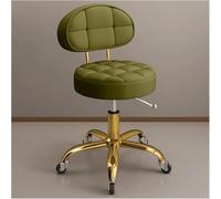 Adjustable Rolling Stool with Back Support & Wheels, Hydraulic Swivel Chair for Beauty Salon Spa Tattoo Massage, Gold